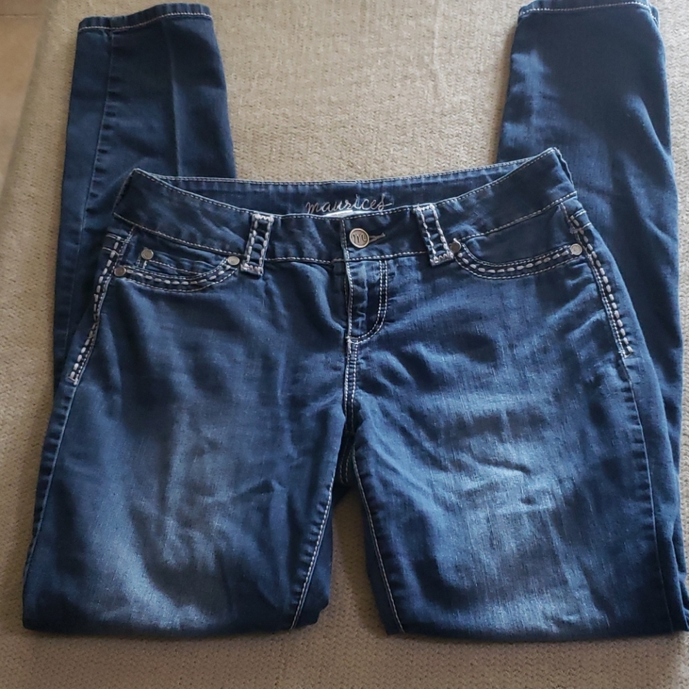 Maurices Skinny Blue Leggings Size L-L